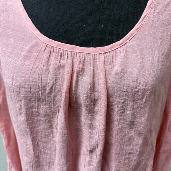 Madison Dusty Pink Lace Sleeve Blouse Boho Lightweight Top Size Large Chic - Picture 3 of 10